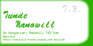 tunde manowill business card